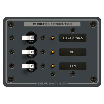 BLUE SEA SYSTEMS(ブルーシー) DCサーキットブレーカー付 スイッチパネル 3P 8025