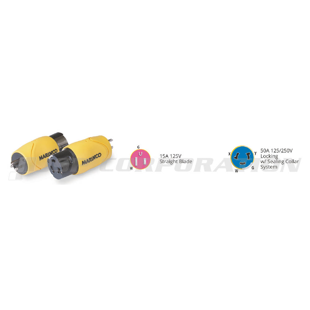 MRINCO(マリンコ) EELスタイルストレートアダプター 15Aストレート雄→50Aロック雄