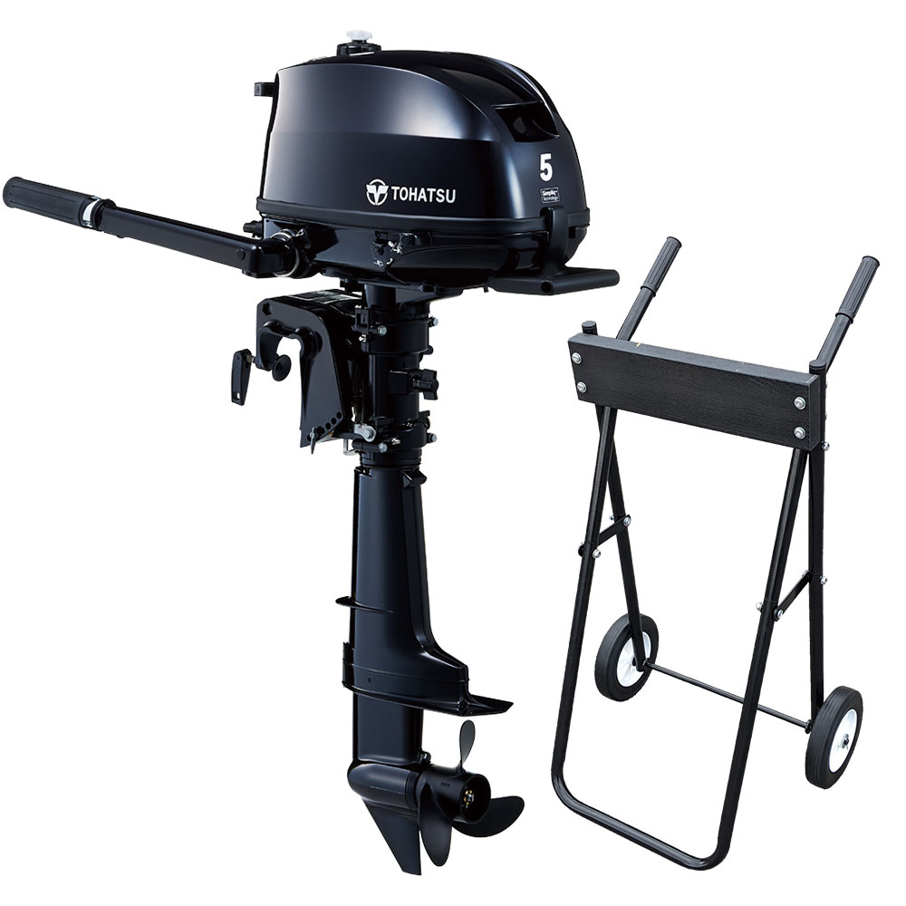 TOHATSU(トーハツ) 船外機 5馬力 4ストローク セパレート型(外付) 船外機スタンド付 MFS5DS トランサムL