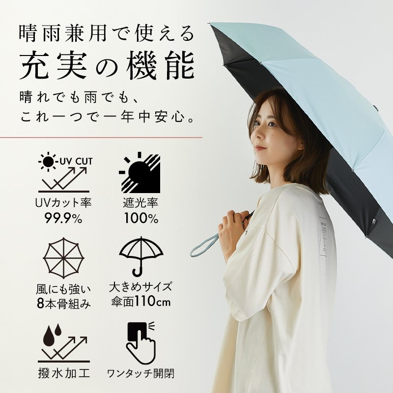 世界の人気ブランド 晴雨兼用 完全遮光 折り畳み傘 紫外線 UVカット 日傘 雨傘 オフホワイト