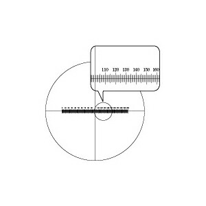 クロスX目盛 外径21.0mm 実験 研究 検査 レチクル 目盛り 顕微鏡 接眼レンズ 実体 生物 金属