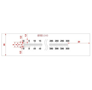 【 渋谷光学 ガラス 基準スケール(No.S1035) 】300mm 600等分 線幅0.040mm