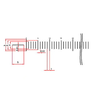 【 ガラス 基準スケール(No.S1041) 】50mm 50等分 線幅0.010mm|光学製品の専門店 ネオショップ