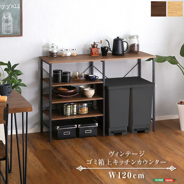 楽天市場】＼クーポン配布中／ キッチンカウンター 120cm幅 ゴミ箱上