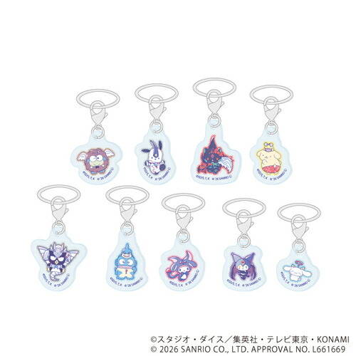 【A3】めじるしチャーム 「遊☆戯☆王 デュエルモンスターズ GX×サンリオキャラクターズ」 01 / ブラインド (全9種) (コラボ イラスト) BOX【2026年6月発売】[グッズ]