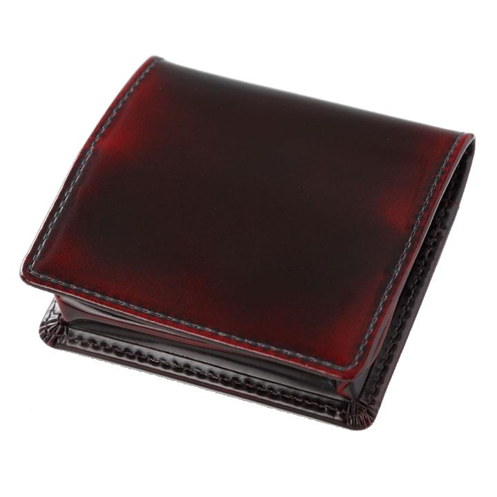 人気絶頂 日本製 小銭入れ メンズ コインケース 本革 小さい ボックス型 Box型 小銭入れ財布 ムラ染め風 グラデーション加工 職人仕上げ コードバンにも負けない上質な革 財布 革 牛革レザー ブランド パーリィー プレミアム Parley ラズベリーレッド 激安ブランド