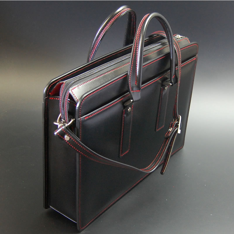 【楽天市場】ビジネスバッグ 本革 メンズ日本製 職人鞄 ビジネスバッグ ショルダー付属 レッドライン 黒革に赤ステッチ ビジネスバッグ 本革
