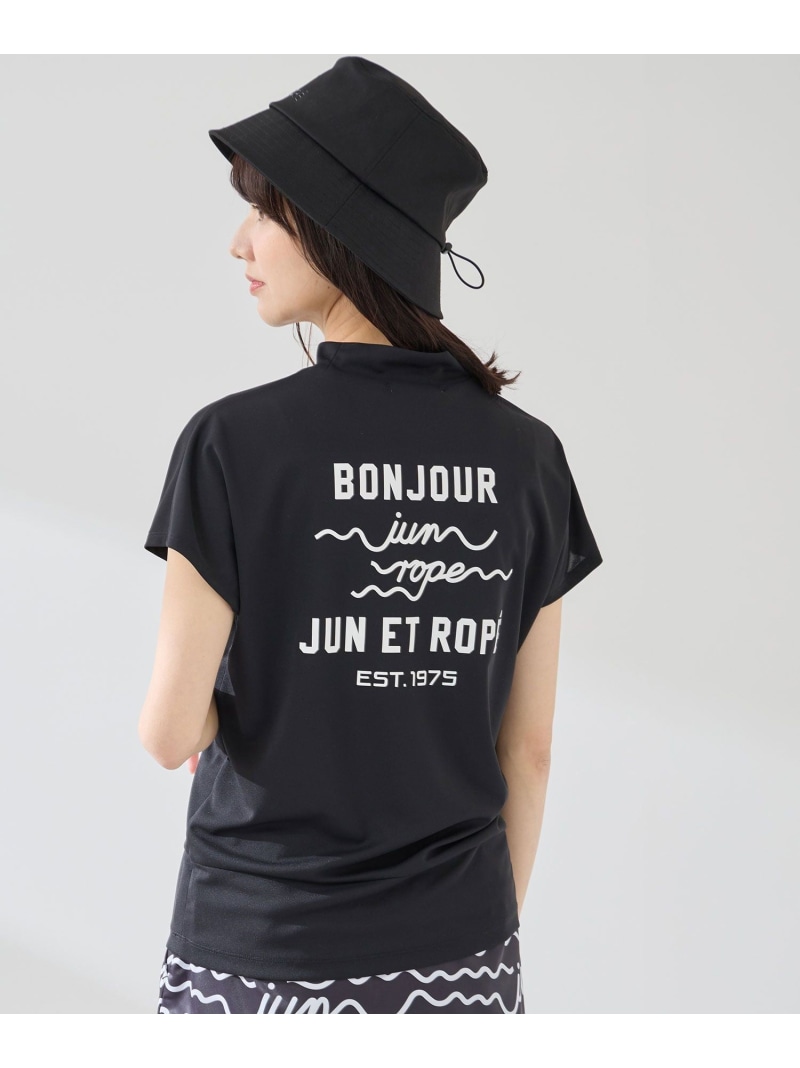 ウェーブグラフィックプルオーバー/UV・吸水速乾・接触冷感 JUN&ROPE' ジュンアンドロペ トップス カットソー・Tシャツ ブルー ホワイト ブラック【送料無料】[ Fashion]｜JUN＆ROPE 14,586円