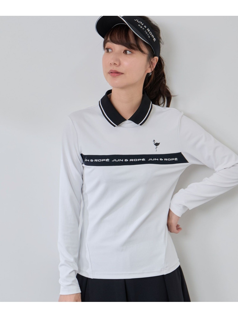 【SALE／30%OFF】ベアスムース 衿付きプルオーバー JUN&ROPE' ジュンアンドロペ トップス カットソー・Tシャツ ホワイト グリーン ブラック【RBA_E】【送料無料】[ Fashion]