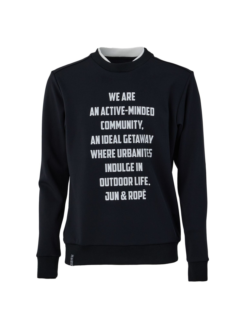 【SALE／60%OFF】ストレッチダンボールプリント長袖プルオーバー/UV・撥水 JUN&ROPE' ジュンアンドロペ トップス カットソー・Tシャツ ホワイト ブラック【RBA_E】【送料無料】[ Fashion]