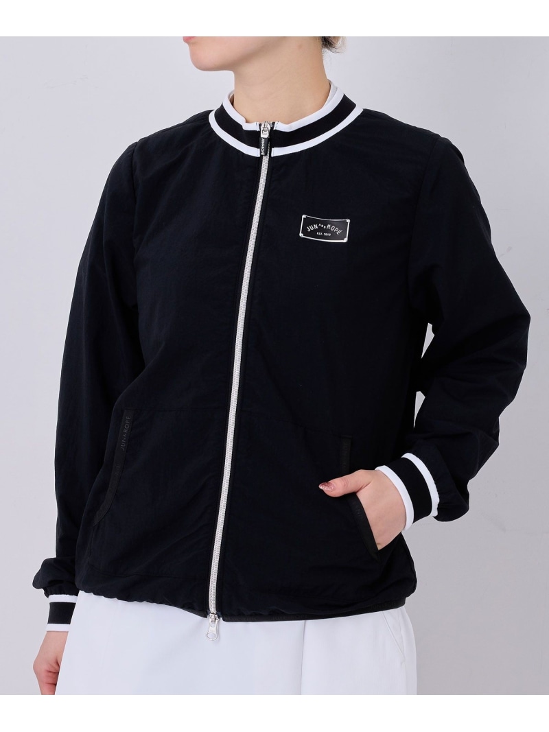 【SALE／50%OFF】【UV】【撥水】【接触冷感】ナイロンタスランブルゾン JUN&ROPE' ジュンアンドロペ ジャケット・アウター ブルゾン・ジャンパー ブラック ホワイト【RBA_E】【送料無料】[ Fashion]｜JUN＆ROPE