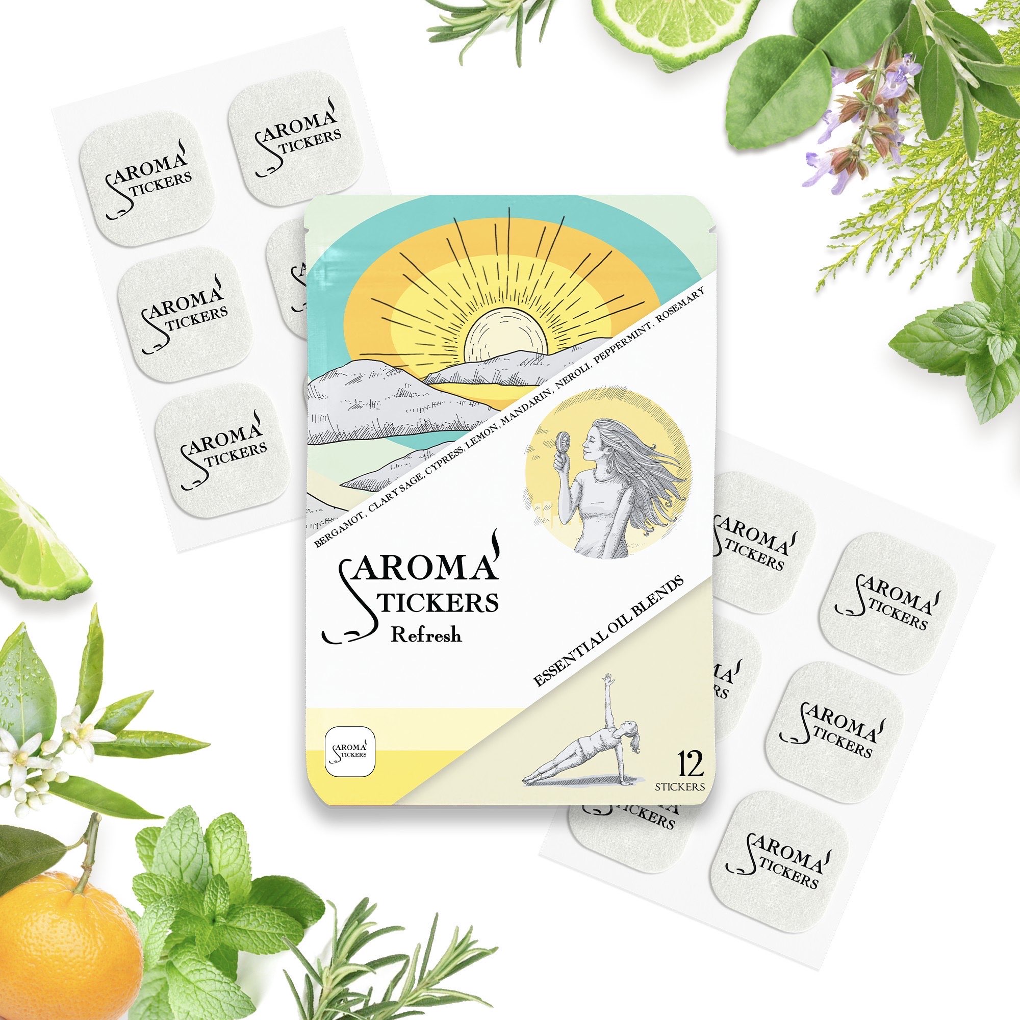 楽天市場 マスクに貼るアロマ Aromastickers アロマスティッカーズ Bergamot ベルガモット １２枚入り アロマ ビューティー ネロリ