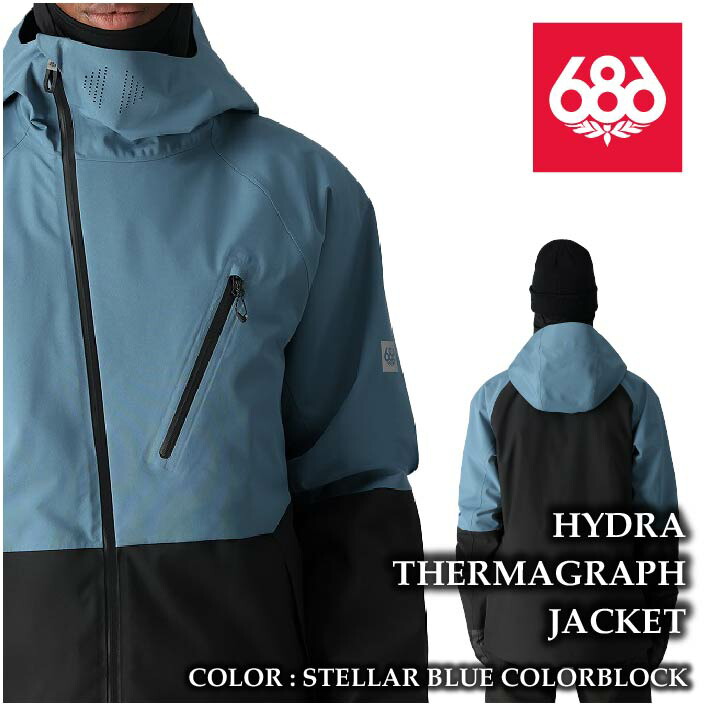 レビューでクーポン★[日本正規品] スノーボード ウェア ジャケット シックスエイトシックス 2025 686 HYDRA THERMAGRAPH JACKET StellarBlueColrblock メンズ 24-25