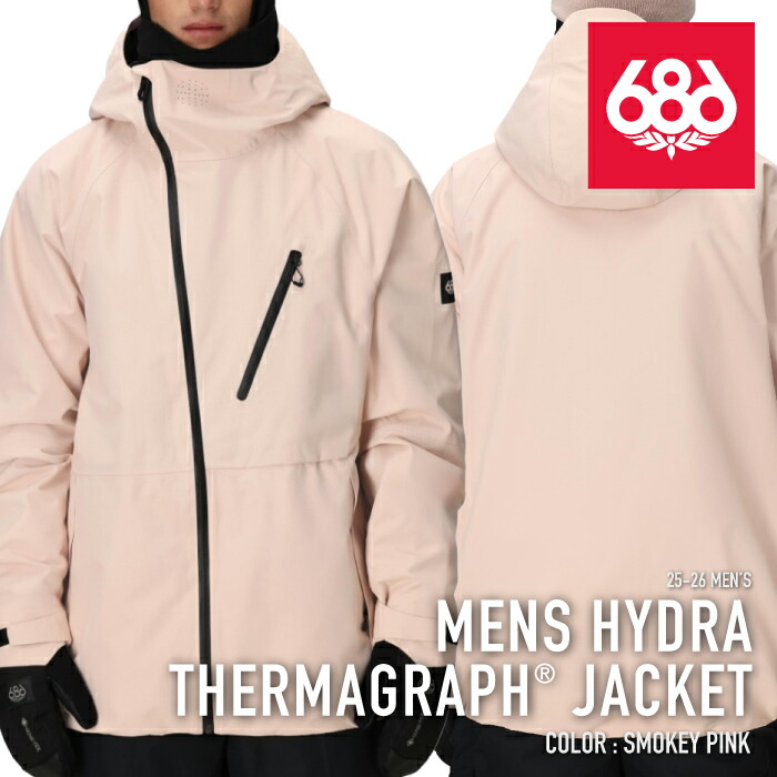 レビューでクーポン★[日本正規品] スノーボード ウェア ジャケット シックスエイトシックス 686 MENS HYDRA THERMAGRAPH JACKET Smokey Pink メンズ 25-26