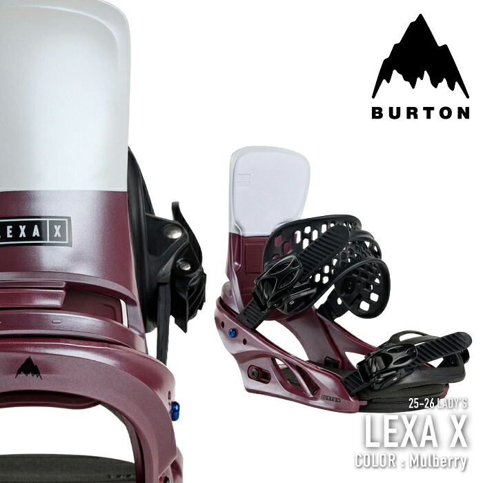 レビューでクーポン★[日本正規品] スノーボード ビンディング バートン BURTON WOMEN'S LEXA X Mulberry レクサ エックス バインディング レディース 25-26