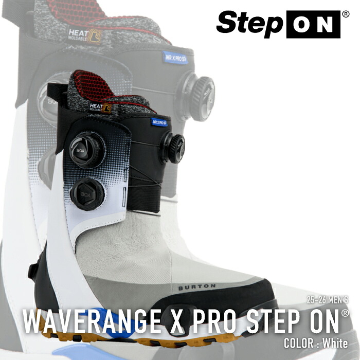レビューでクーポン★[日本正規品] スノーボード ブーツ バートン BURTON MEN'S WAVERANGE X PRO STEP ON WIDE White ウェーブレンジ エックス プロ ステップオン メンズ 25-26｜Ne.S.T