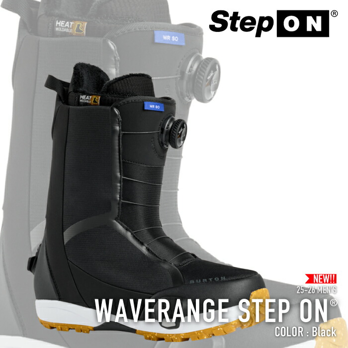 レビューでクーポン★[日本正規品] スノーボード ブーツ バートン BURTON MEN'S WAVERANGE STEP ON WIDE Black ウェーブレンジ ステップオン メンズ 25-26