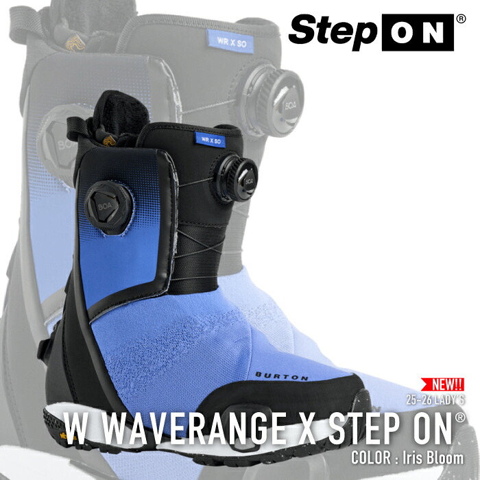 レビューでクーポン★[日本正規品] スノーボード ブーツ バートン BURTON WOMEN'S WAVERANGE X STEP ON WIDE Iris Bloom ウェーブレンジ エックス ステップオン レディース 25-26
