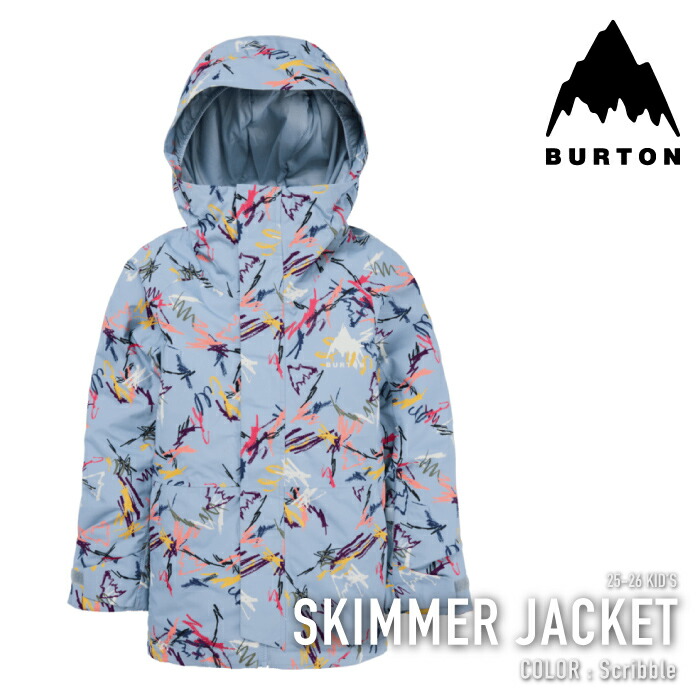 バートン キッズ ジャケット スキーウェア パーカー 水彩 バブル柄 3T 楽天市場】BURTON【バートン】Kids' Skimmer Jacket カラー：Scribble