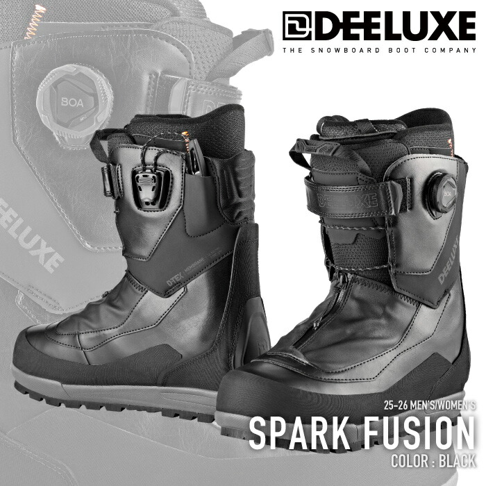 レビューでクーポン★[日本正規品] スノーボード ブーツ ディーラックス DEELUXE SPARK FUSION Black スパーク フュージョン メンズ レディース 25-26