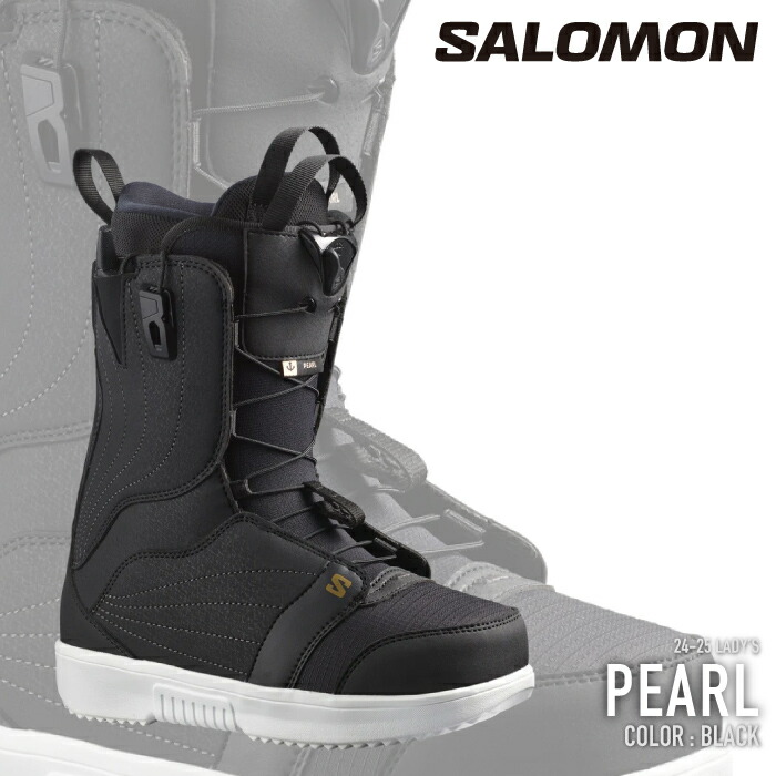 レビューでクーポン★[日本正規品] スノーボード ブーツ サロモン SALOMON PEARL Black White Gold パール レディース 25-26