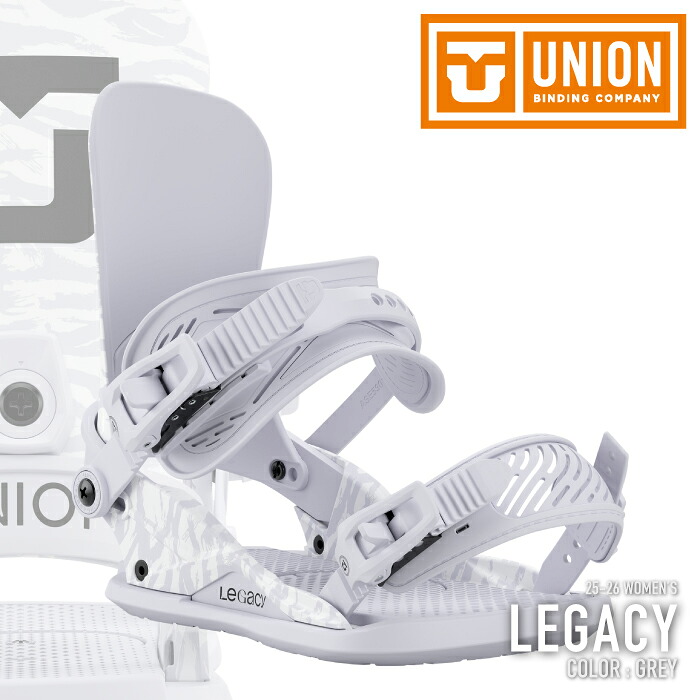 レビューでクーポン★[日本正規品] スノーボード ビンディング ユニオン UNION LEGACY Grey レガシー バインディング レディース 25-26