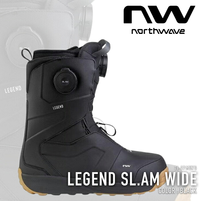 レビューでクーポン★[日本正規品] スノーボード ブーツ ノースウェーブ NORTHWAVE LEGEND SL.AM WIDE Black レジェンド メンズ 26-27｜Ne.S.T