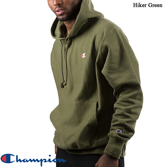 champion reverse weave hoodie hiker green