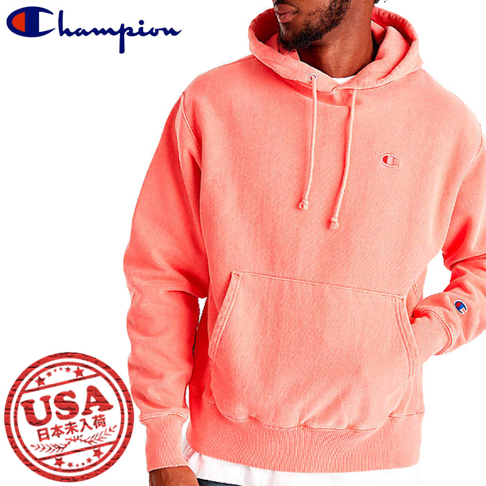 men pink champion hoodie