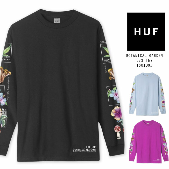楽天市場 ハフ Tシャツ ロンt Huf Botanical Garden L S Tee Ts ボタニカル ガーデン 長袖tシャツ スリーブプリント メンズ 男性 ブラック ブルー パープル Zrc Ne S T