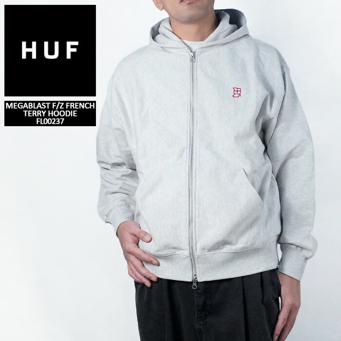 楽天市場】HUF ハフ パーカー アッシュグレー サイズ:M | ロゴ刺繍