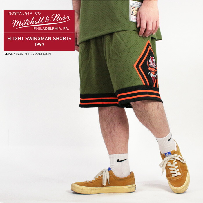 レビューでクーポン★ミッチェル＆ネス ユニフォーム MITCHELL & NESS FLIGHT SWINGMAN SHORTS 97-98 CHICAGO BULLS SMSH4848-CBU97PPPDKGN シカゴブルズ スウィングマン ショーツ バスパン 大きいサイズ バスケ メンズ 男性