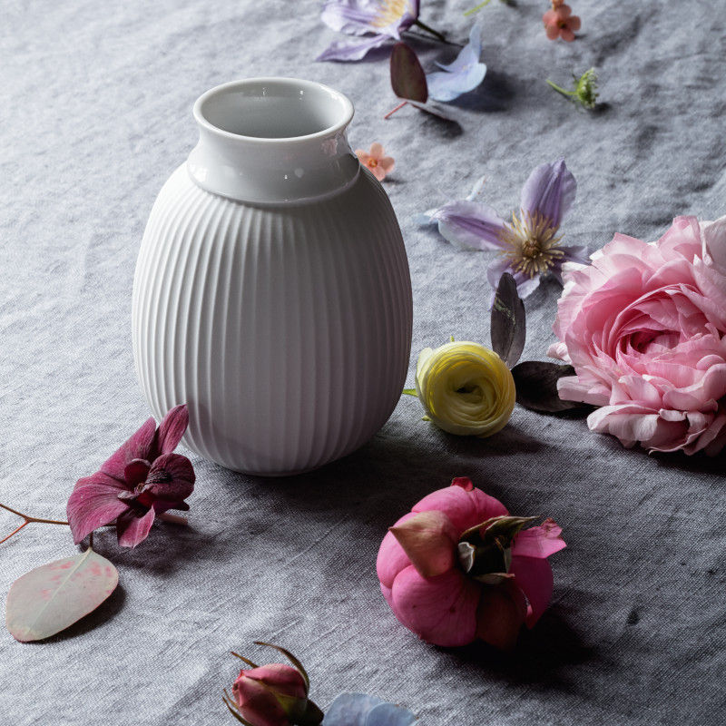 楽天市場】Lyngby Porcelain フラワーベース 20cm ホワイト Lyngby 