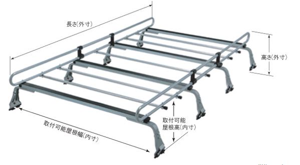 ◆ROCKYルーフキャリアZMシリーズ タウンエース　ライトエース　ノア 40･50系 バン（標準ルーフ） ZM-301M｜NET部品館