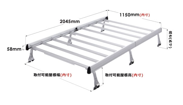 24159円 【当店一番人気】 ROCKYルーフキャリアSAシリーズ NV100クリッパーリオ クリッパーリオ DR64W ハイルーフ SA-21H