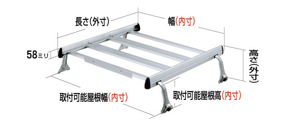 ◆ROCKYルーフキャリアSAシリーズ サファリ 61系 ロング標準ルーフ(グランロード) SA-03(2)|NET部品館