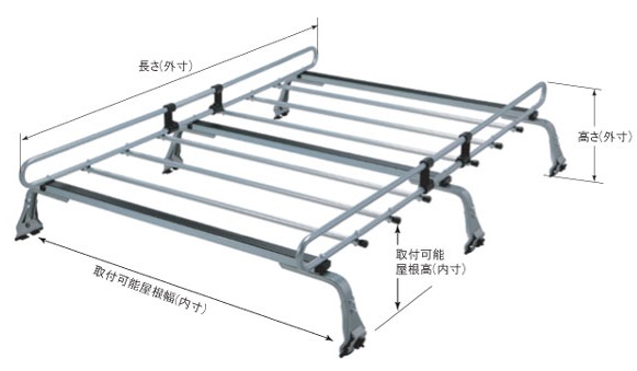 ◆ROCKYルーフキャリアZMシリーズ エルフ／（ルートバン） KAK･TLT･WKR系 標準ルーフ ZM-321M