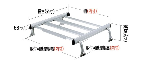 ◆ROCKYルーフキャリアSAシリーズ バモスホビオ HJ1/HJ2 全車 SA-03(2)|NET部品館