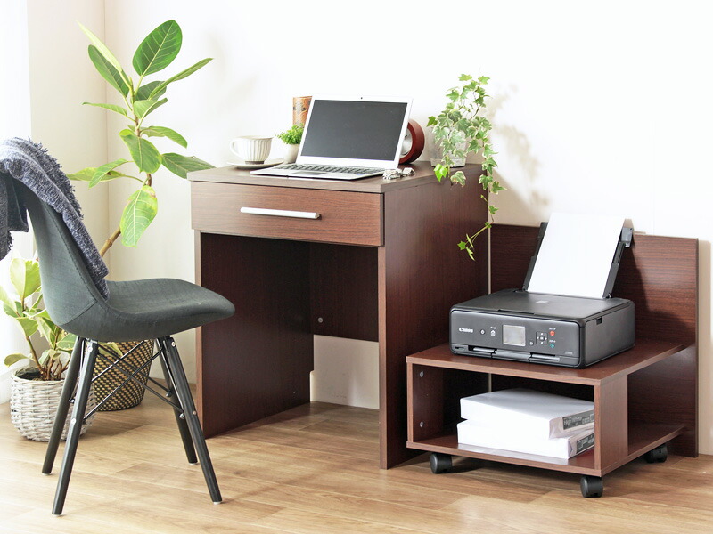 60cm幅 セット ワークデスク 机 収納付きデスク 引き出し かっこいい パソコンデスク デスク プリンターワゴン ワゴン付きデスク リビング用 オフィス用 Soho プリンタ台 引出し あす楽 プリンター収納 デスク パソコンデスク 省スペース スリム Pcデスク 幅60cm