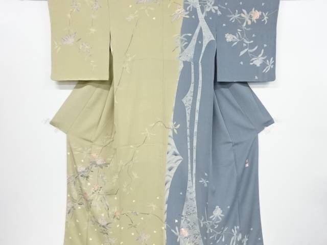 有名人芸能人 未使用品 仕立て上がり 白坂幸蔵作 本場加賀友禅柘榴模様訪問着 Gomez Cr
