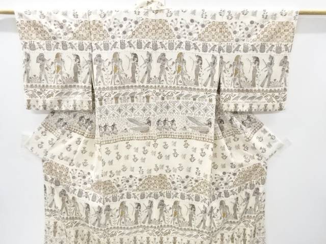 楽天市場 汕頭蘇州刺繍エジプト壁画模様訪問着 リサイクル 中古 Kimono Shinei 2号店