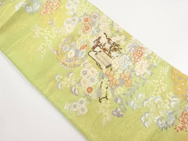 絶対一番安い 金糸御所車に花模様織り出し袋帯 リサイクル 中古 Radiosinagoga Com