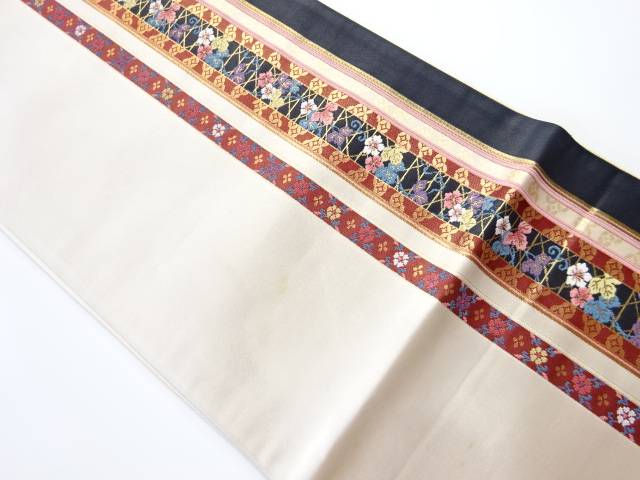 驚きの値段 帯 縞に花唐草模様織り出し袋帯 リサイクル 中古 Www Boontongkeethailand Com