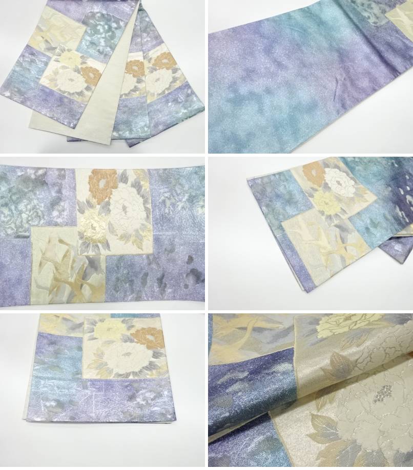 独特な 送料無料 色紙に鶴 花模様織出し袋帯 リサイクル 中古 帯 Www Williamssound Com