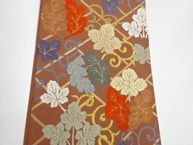 誕生日プレゼント 唐織錦檜垣に唐草模様織出し袋帯【リサイクル】【中古】 - 帯 - Williamsav.com