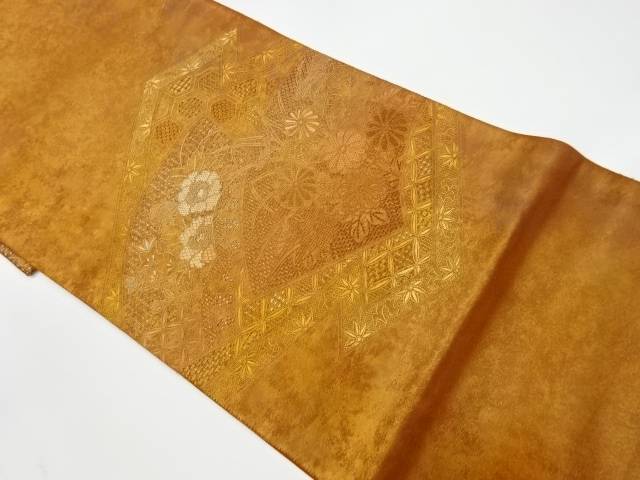 帯-【時間指定不可】 汕頭相良刺繍地紙に花々模様袋帯【リサイクル】【中古】 - skyforshop.com 帯-【時間指定不可】 汕頭相良刺繍地紙に花々模様袋帯【リサイクル】【中古】 - skyforshop.com