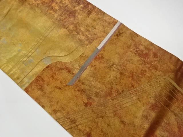 抽象模様織出し名古屋帯【リサイクル】【中古】(prc)