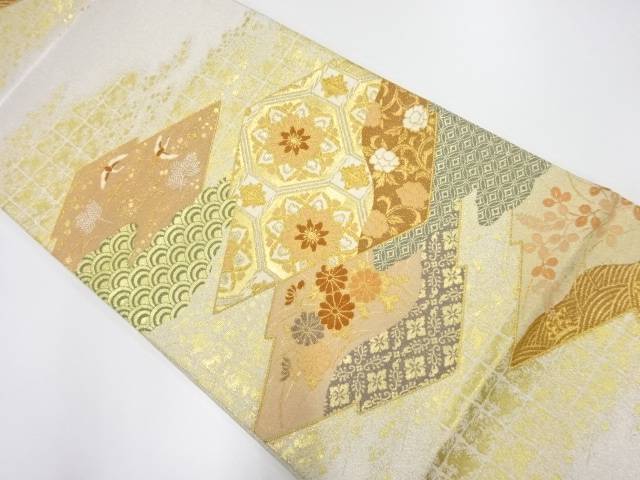 松皮菱にブロッサム蜀江玉翰 松鶴飾りつけ糸物出し袋帯 リサイクル 中古 足加える3980巡回以上の買いあげで貨物輸送無料 Chelseafilm Org