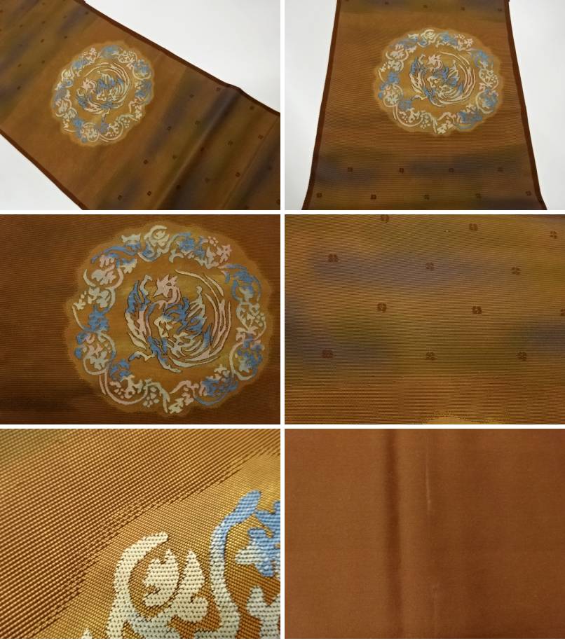 鏡裏に抽象鳳凰模様織出し袋帯 リサイクル 中古 Butlerchimneys Com