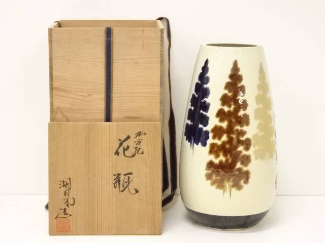 人気アイテム 九谷焼 花瓶 共箱 中古 道 湖月堂造 茶道具 湯呑 急須 人気アイテム 九谷焼 花瓶 共箱 中古 道 湖月堂造 茶道具 湯呑 急須